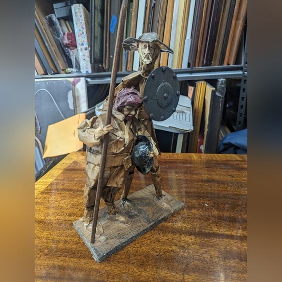 Vintage Paper Mache Figurines, Don Quixote and Pancho, from Mexico - Picture 5 of 6